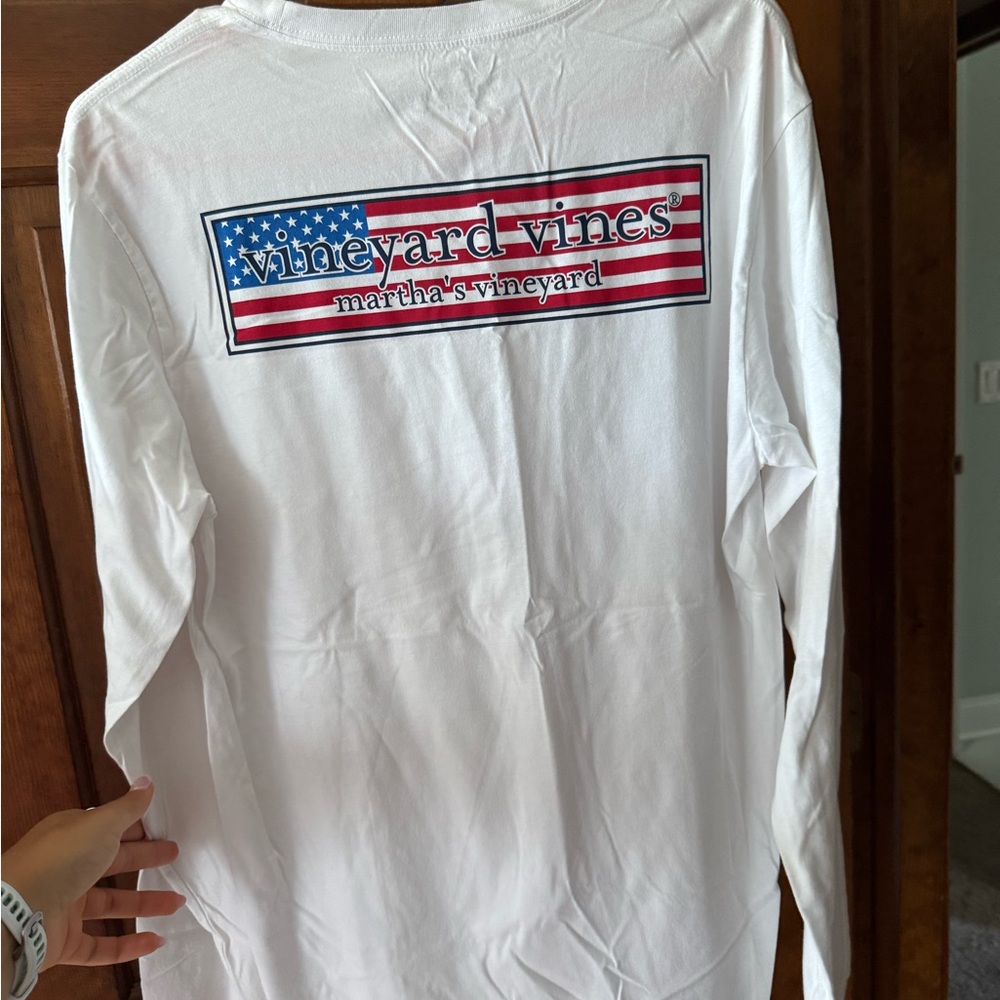 Vineyard Vines American Flag Long Sleeve Tee